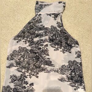 Elan Beige and Black Floral Blouse